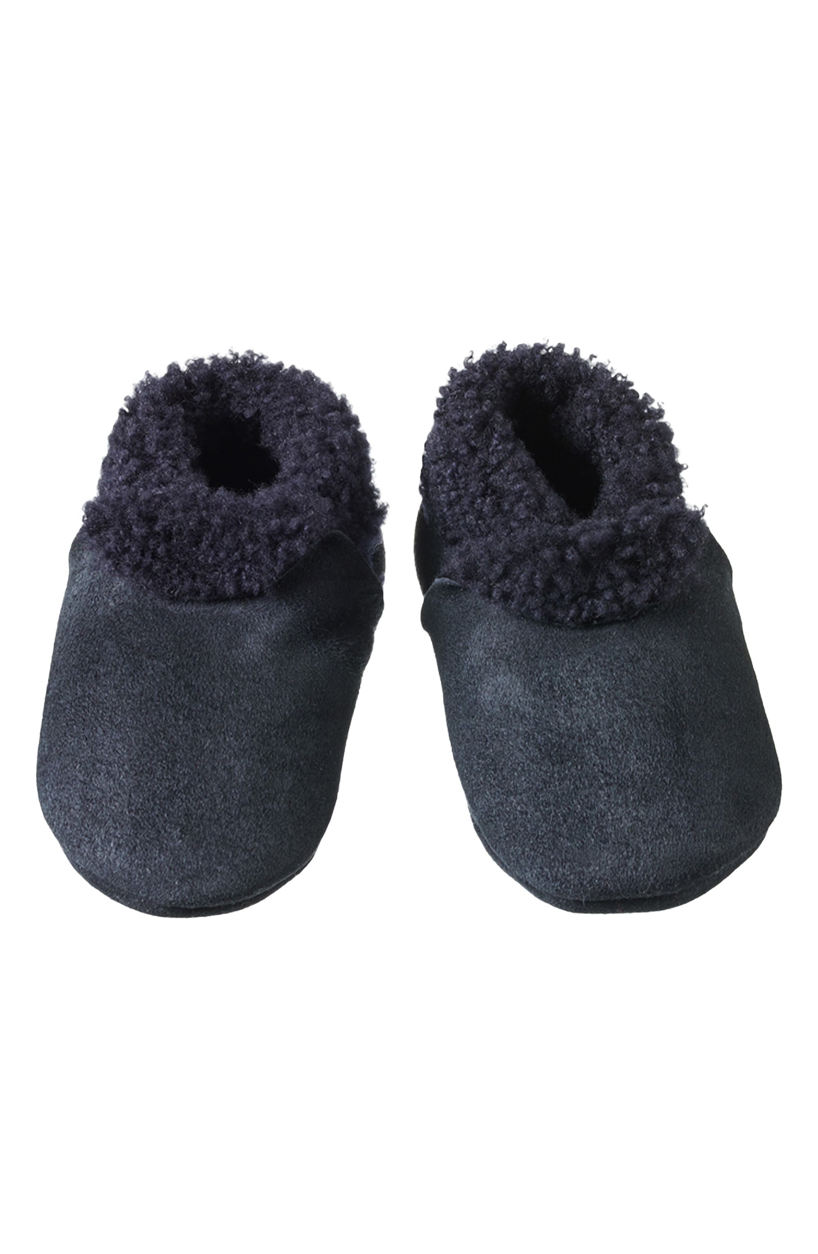 Genuine Shearling Lined Bootie, Main, color, NAVY