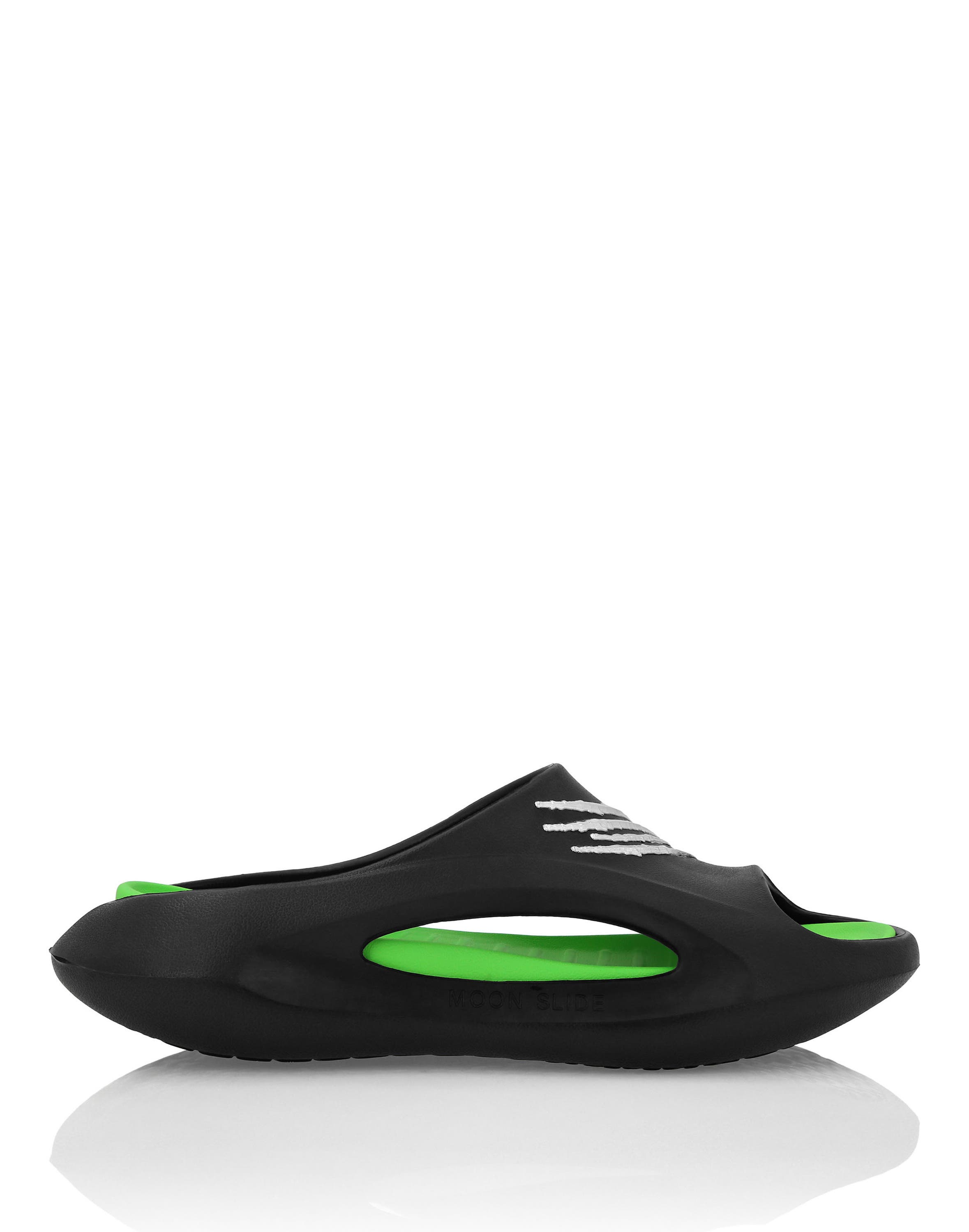 Moon Slide Unisex, Main, color, black+greenfluo
