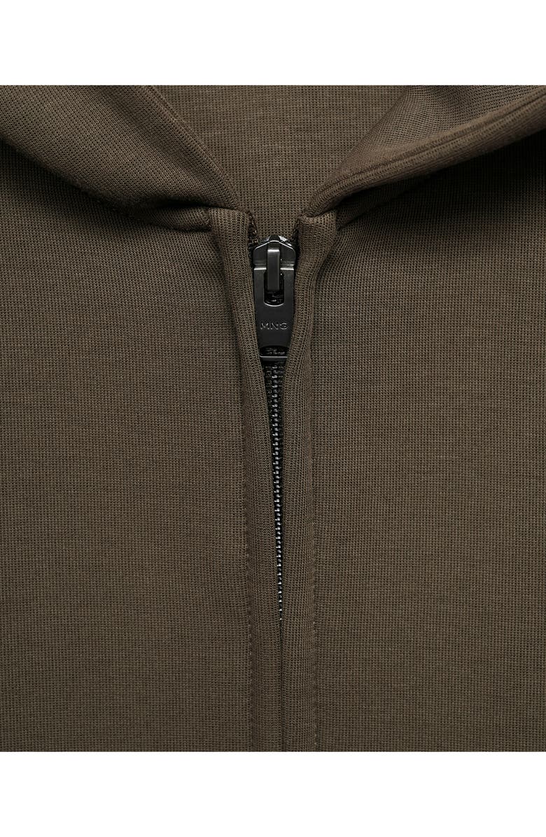 MANGO Zip-Up Hoodie, Alternate, color, Olive Green