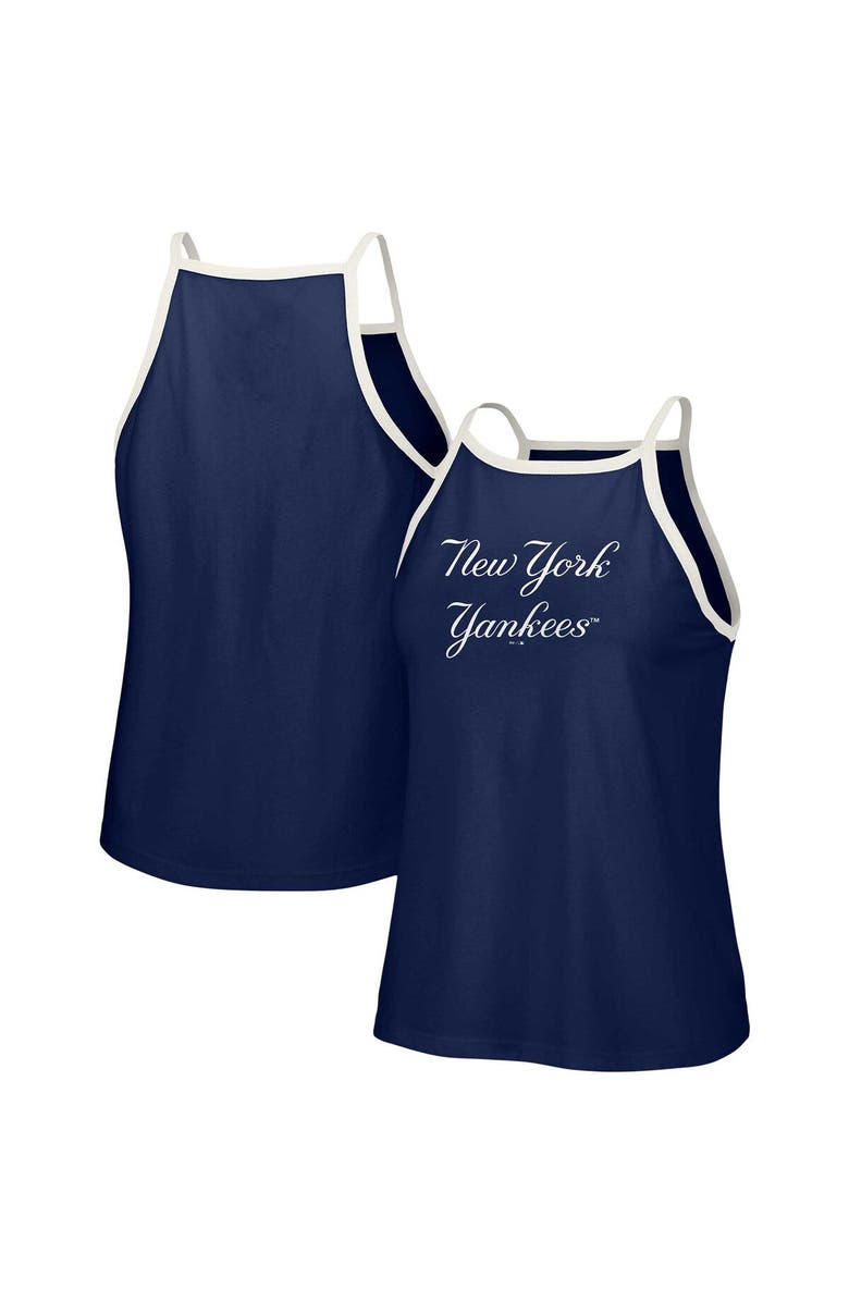 LUSSO Women's Lusso  Navy New York Yankees Nadine Halter Tank Top, Main, color, Navy