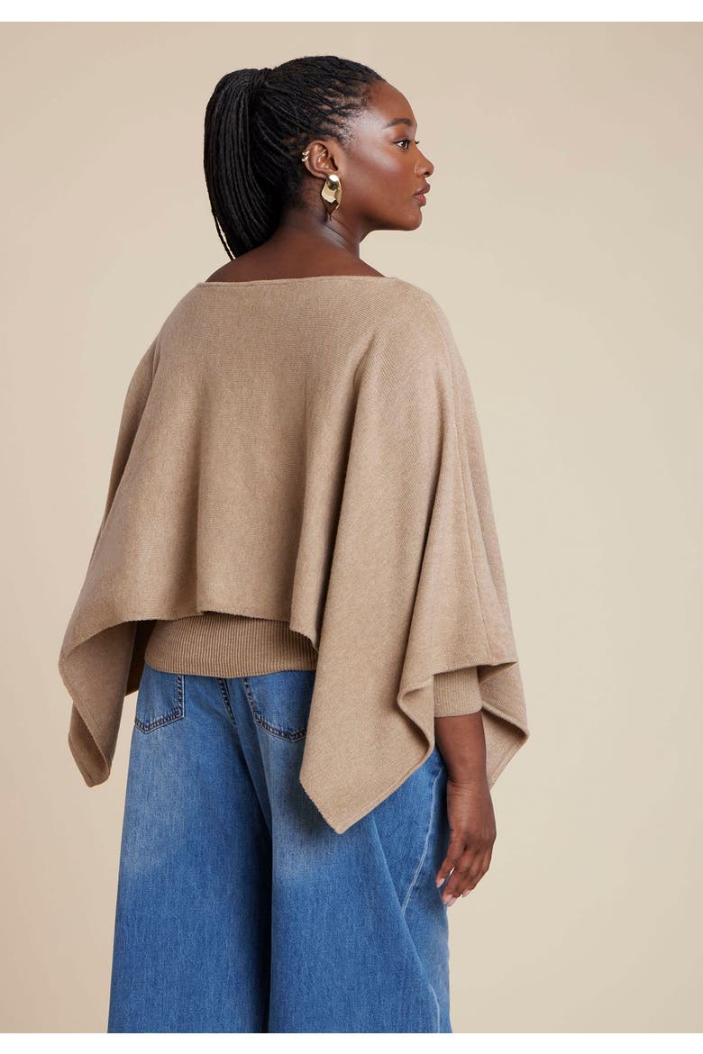 Layered Cape Sweater, Alternate, color, WARM CREAM