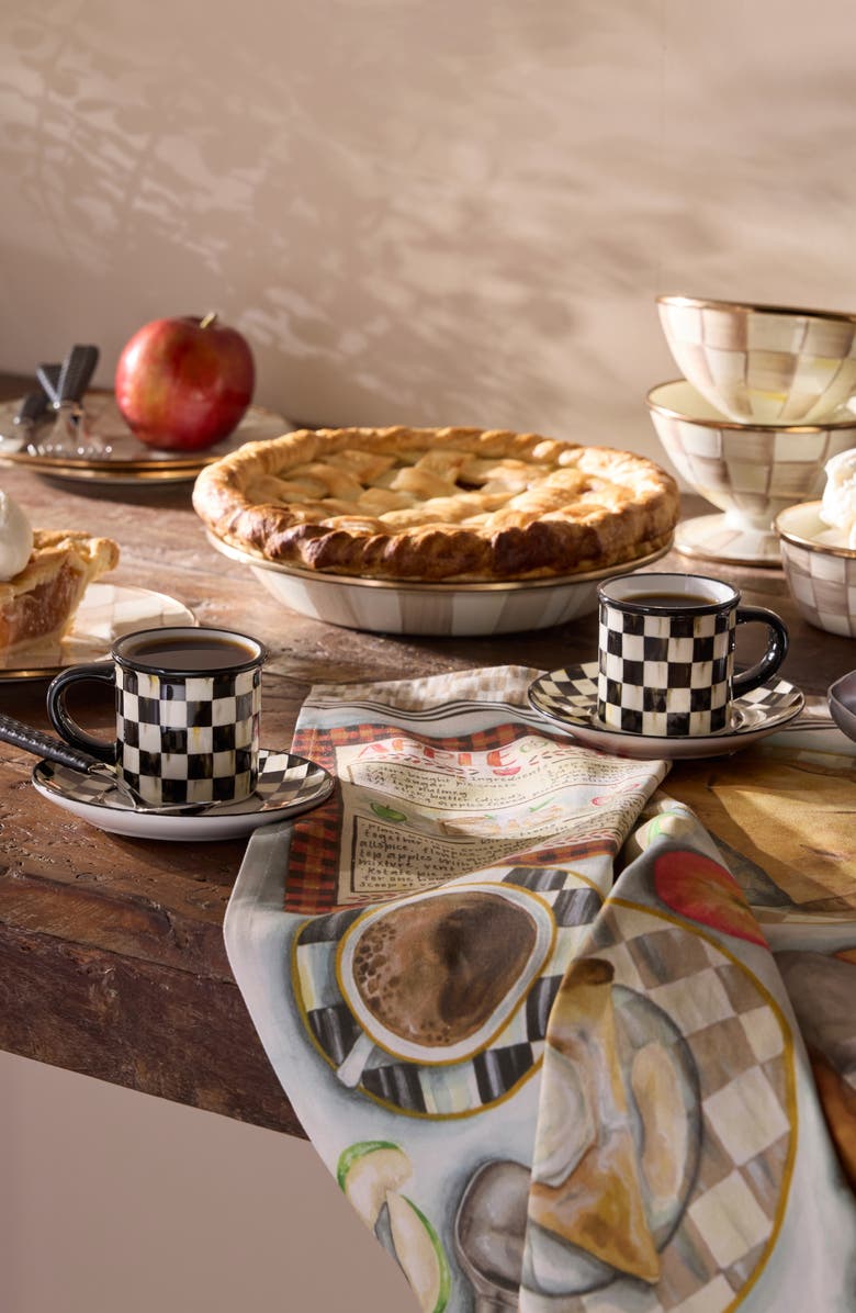 MACKENZIE CHILDS Courtly Check Set of 2 Espresso Cups & Saucers, Alternate, color, Courtly