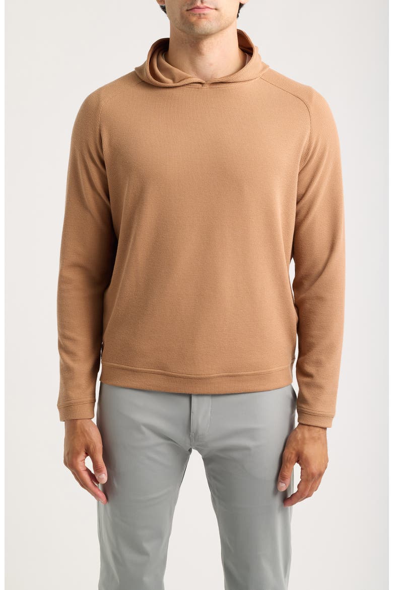 Pine Waffle Knit Performance Hoodie, Main, color, DARK AMBER