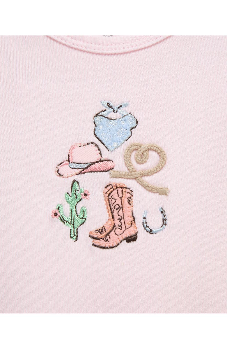 Little Me Western Bodysuit, Leggings & Headband Set, Alternate, color, Pink