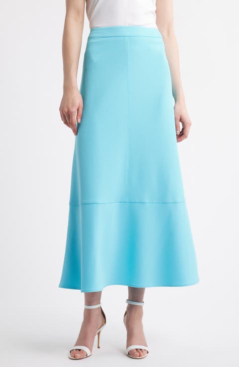 Heritage Fit Flare Deco Crêpe de Chine Maxi Skirt