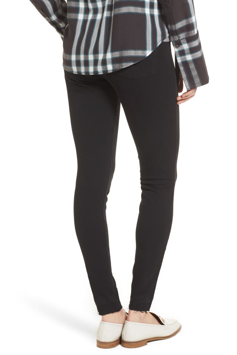 Selvedge Edge Denim Leggings, Alternate, color, BLACK