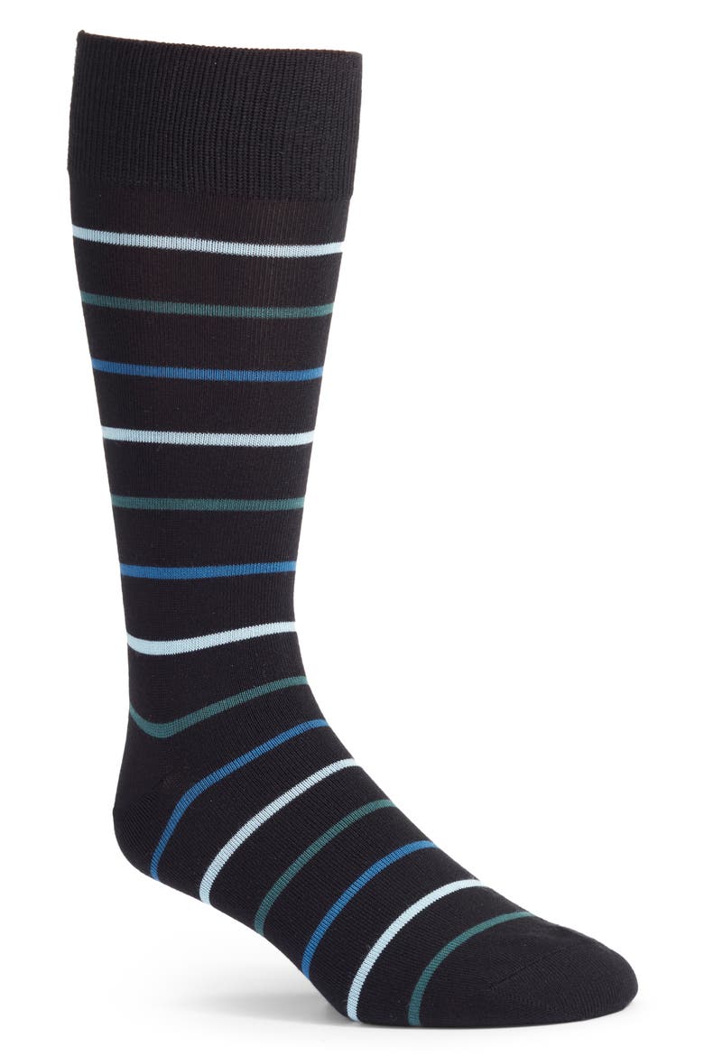 Ultrasoft Stripe Socks, Main, color, BLACK/ BLUE