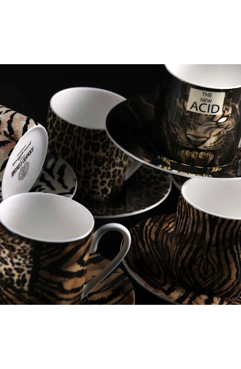 CAVALLI 6pcs Coffee Cup & Saucer with Luxury Box, Alternate, color, Africa