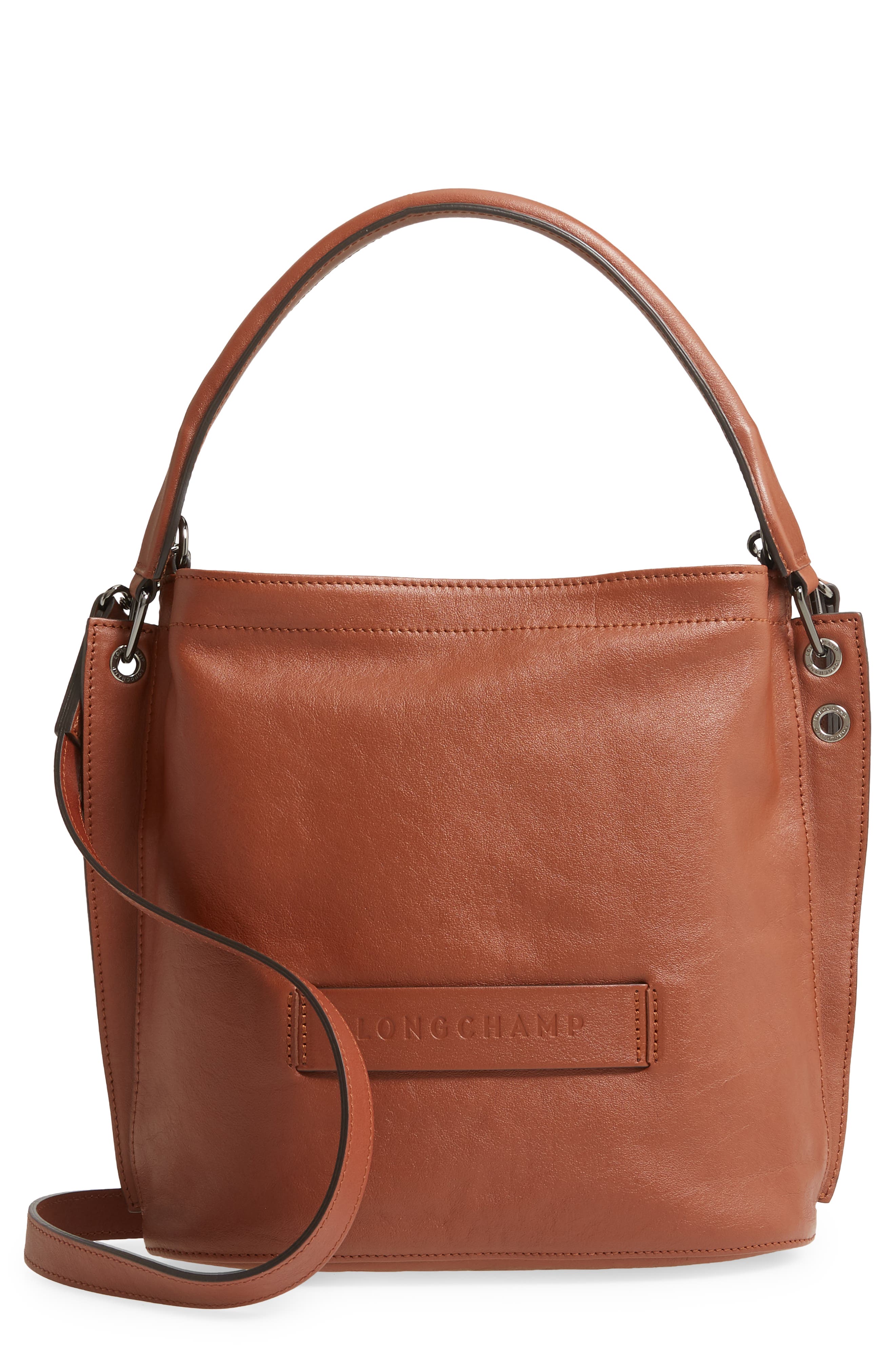 Longchamp 3D Leather Crossbody Hobo, Main, color, 