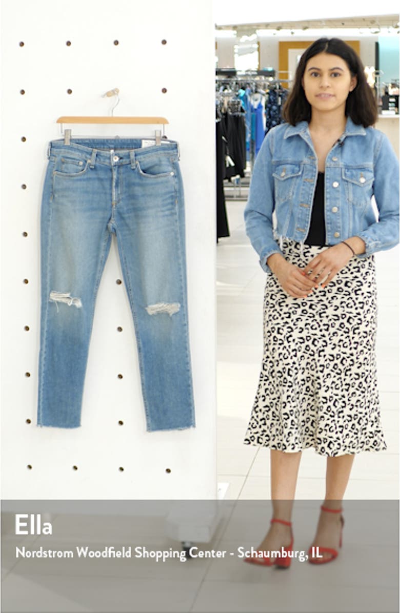 Dre Ripped Ankle Slim Boyfriend Jeans, sales video thumbnail