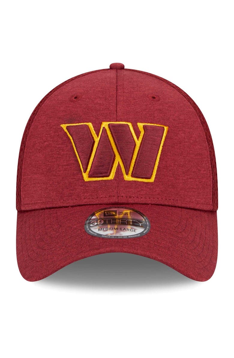 New Era Men's New Era Burgundy Washington Commanders Stripe 39THIRTY Flex Hat, Alternate, color,