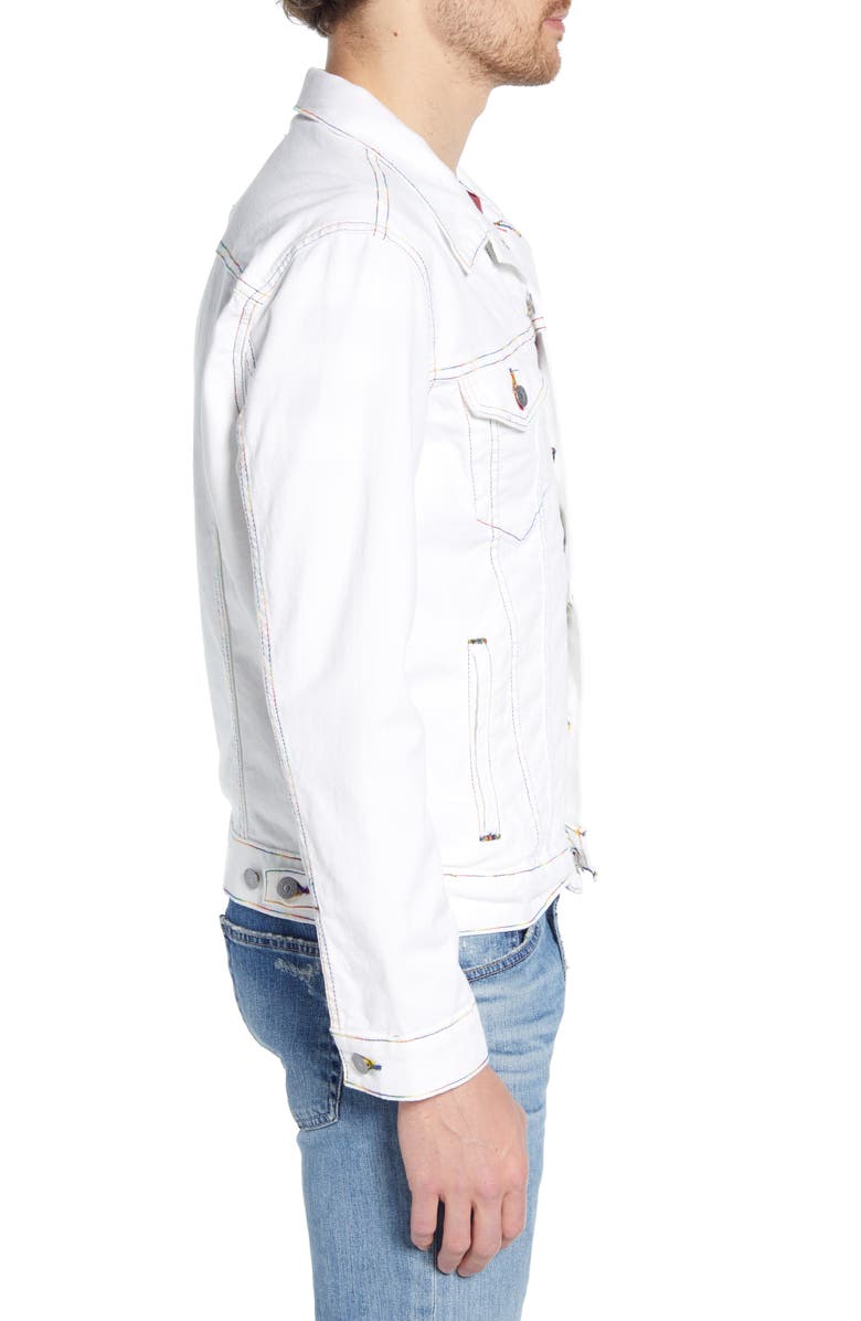 Levi's<sup>®</sup> Rainbow Embroidered Trucker Jacket, Alternate, color,