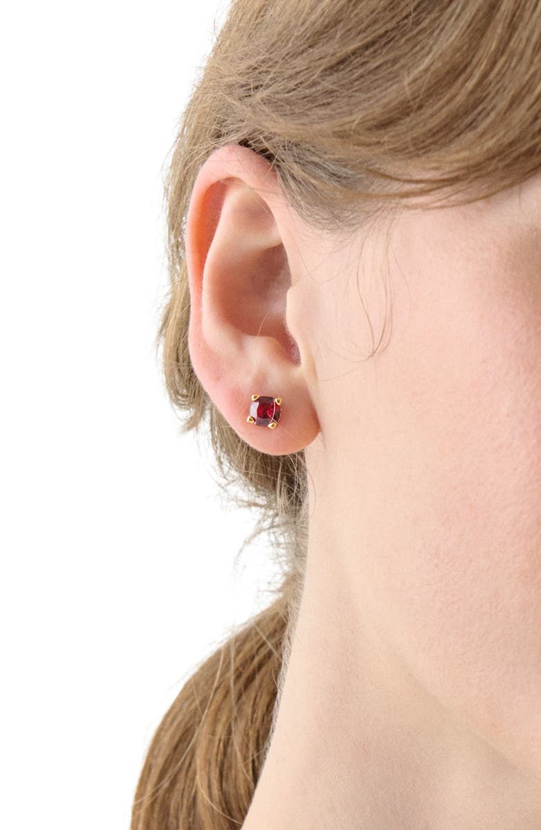 Kate Spade New York square cubic zirconia stud earrings, Alternate, color, Ruby.