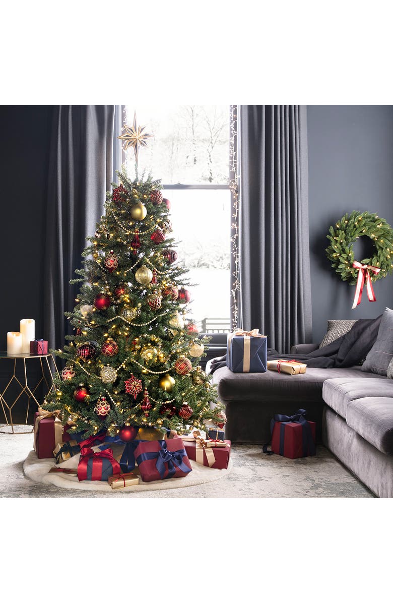 Balsam Hill Brilliant Bordeaux Set of 6 Glass Finial Ornaments, Alternate, color, 