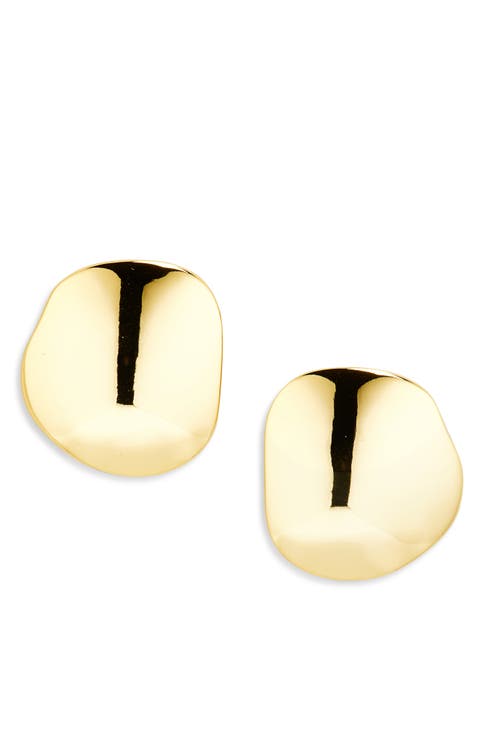 Discus Button Stud Earrings