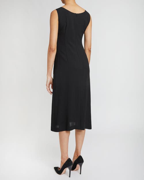 Santorelli Fanny Button-embellished Crepe Dress In Black
