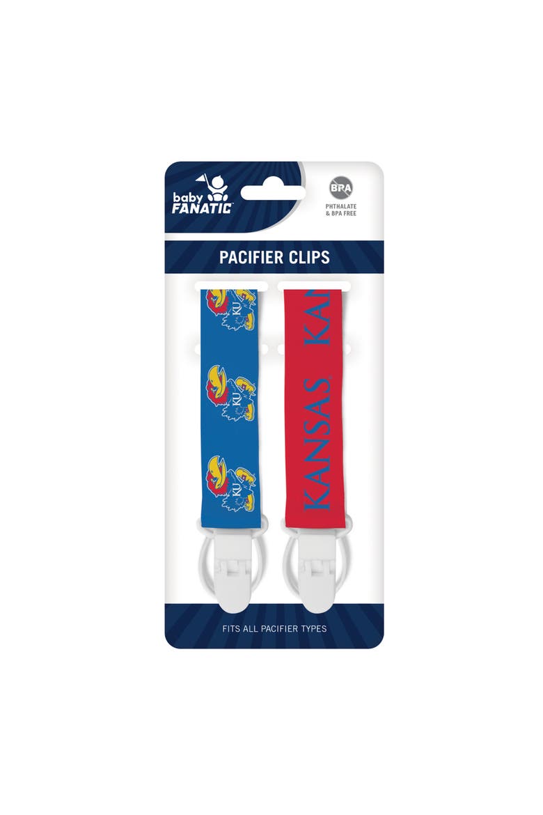 Kansas Jayhawks Pacifier Clip 2-Pack, Alternate, color, Multicolor
