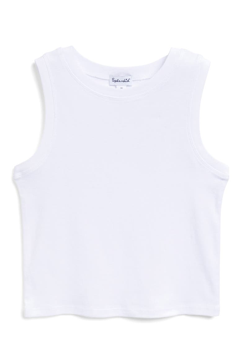 Kids' High Neck Tank, Main, color, WHITE