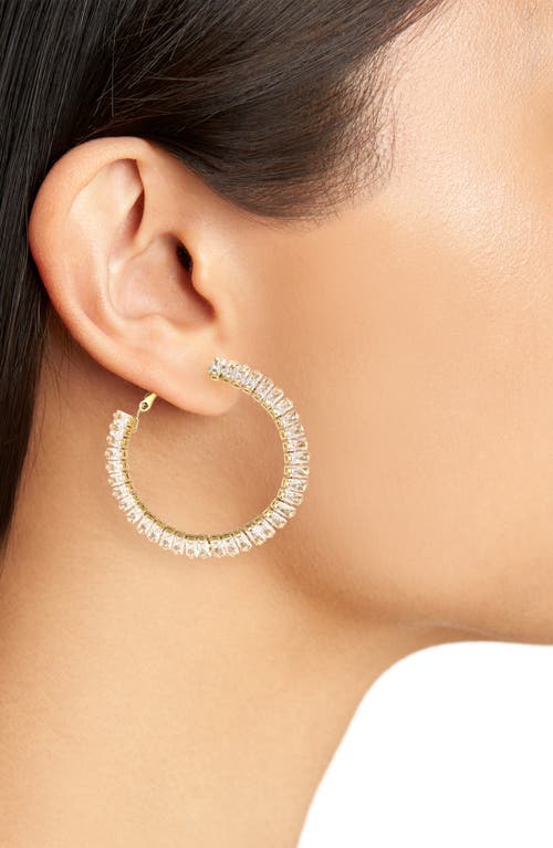 Tasha Baguette Cz Hoop Earrings In Metallic