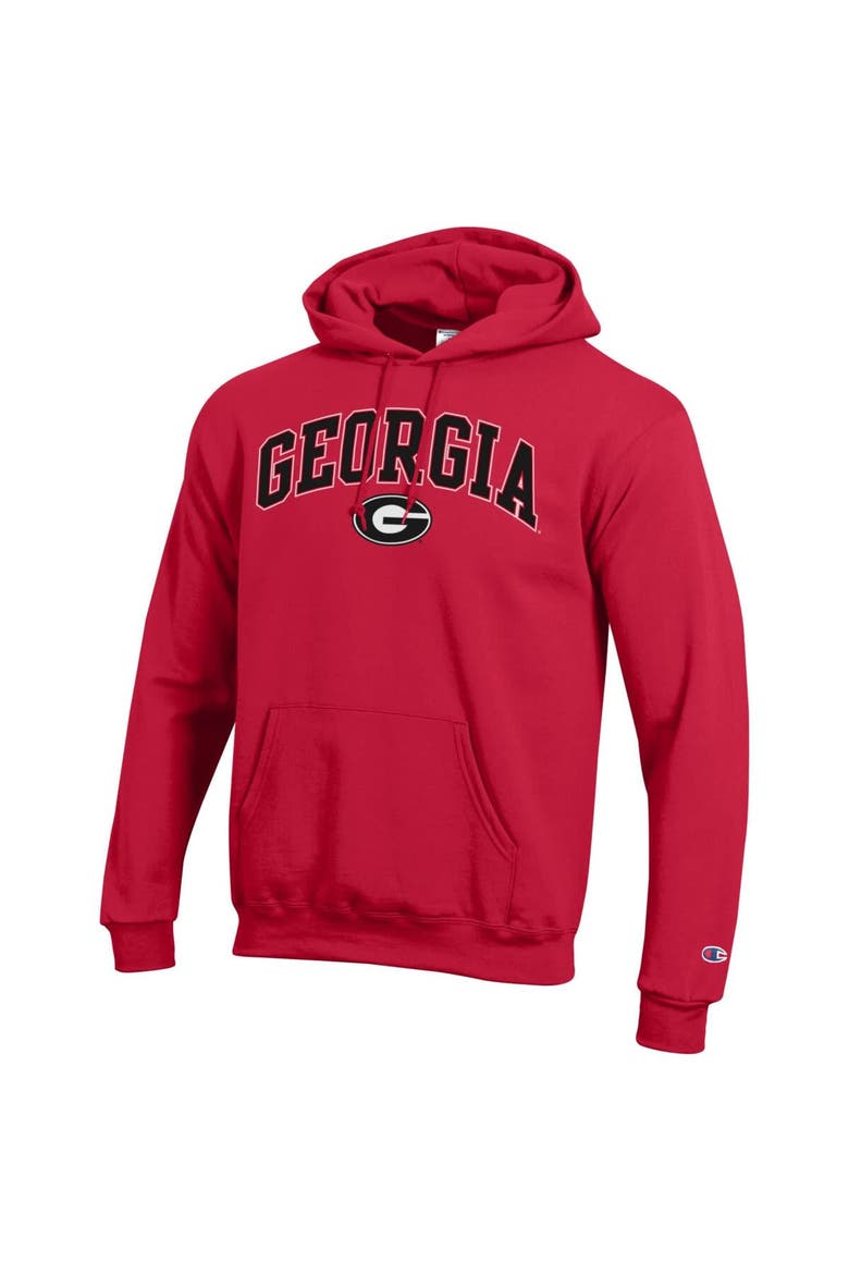 Men's Champion  Red Georgia Bulldogs Arch Over Logo Pullover Hoodie, Alternate, color, Red