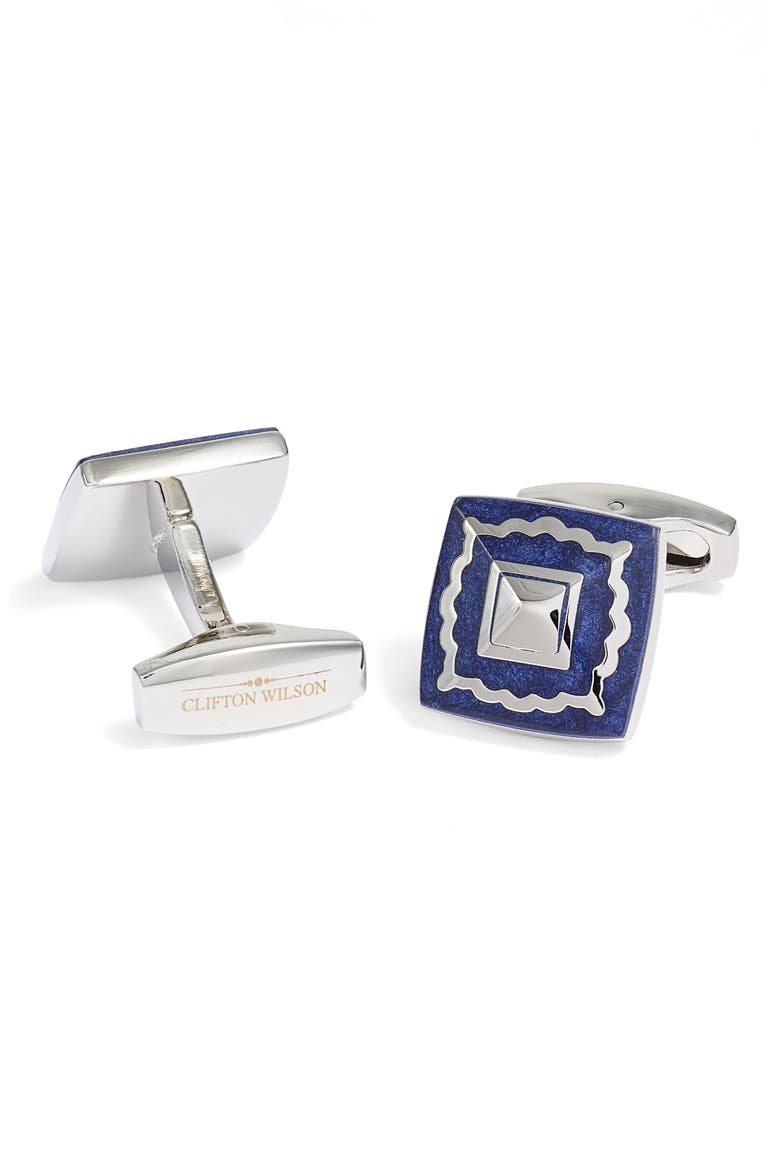 Square Cuff Links, Main, color, BLUE