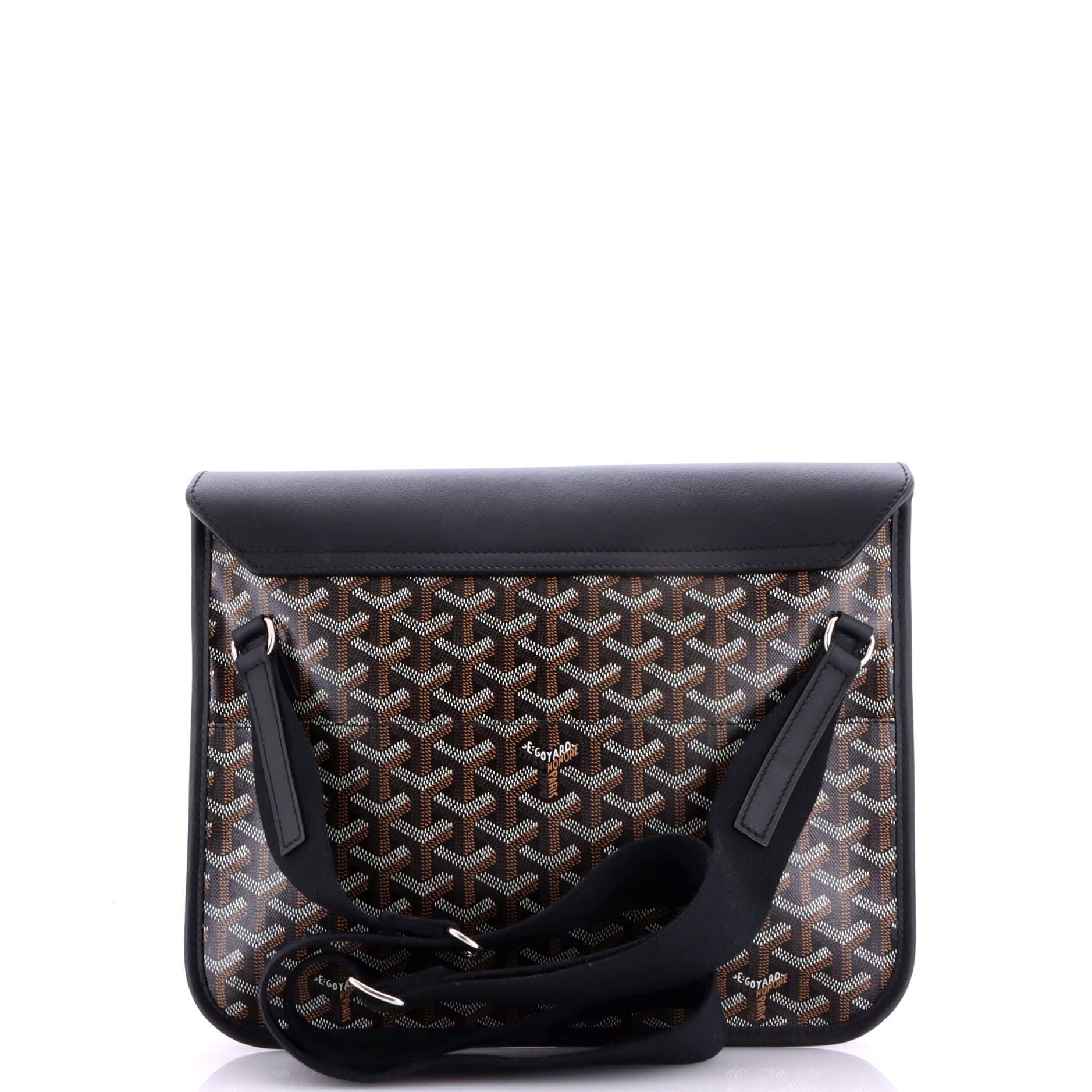 Pre-Owned Goyard Coursier Messenger Bag Coated Canvas and Leather, Alternate, color, Black