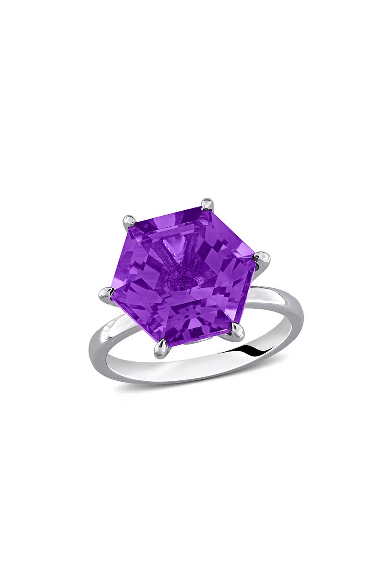 Amethyst Hexagon Solitaire Ring, Main, color, PURPLE