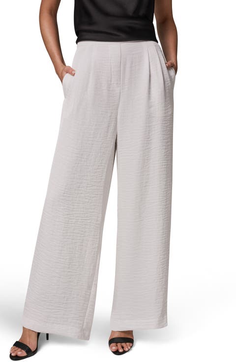 Pleat Front Wide Leg Pants