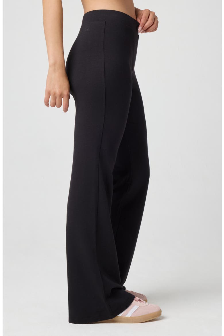 Sporty Terry Flare Pants, Alternate, color, BLACK