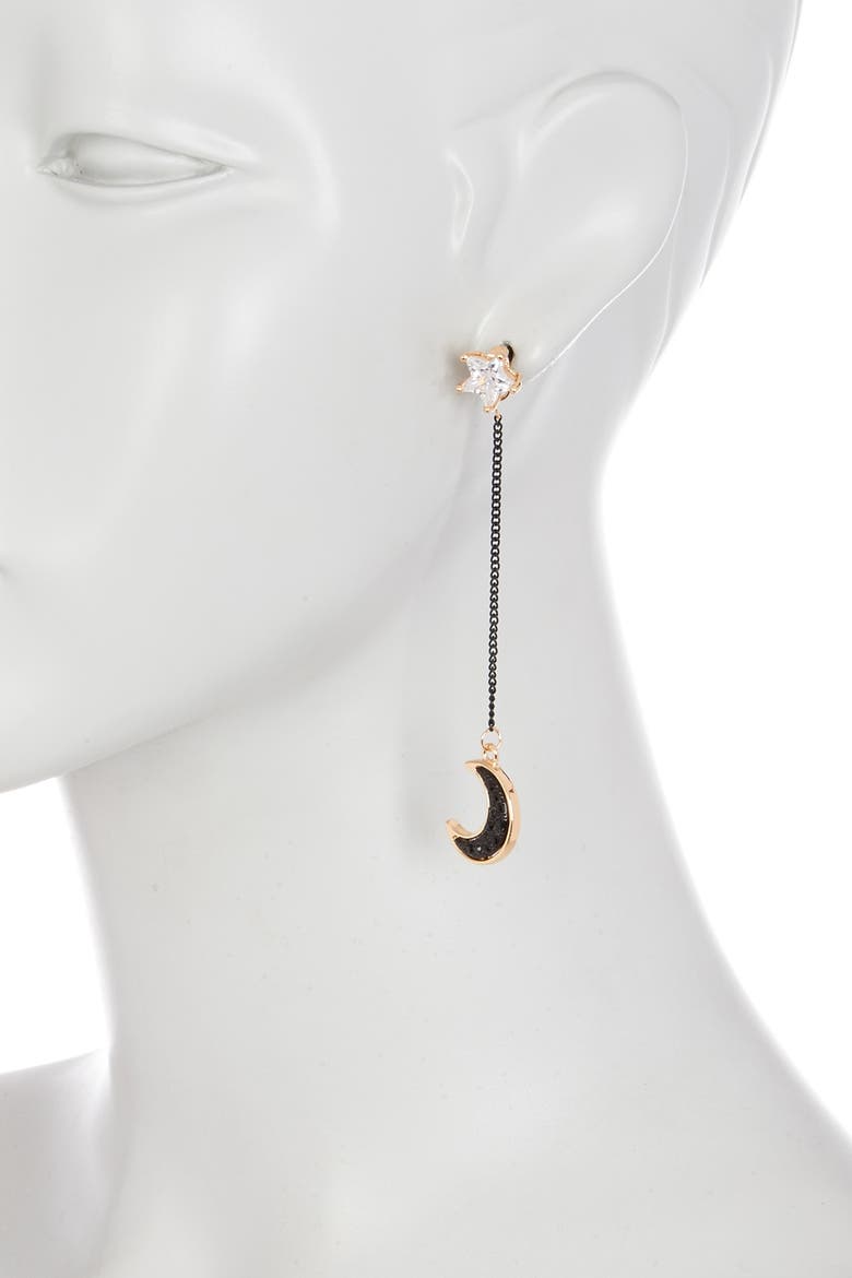 Galaxy Mismatched Earrings Set, Alternate, color, DAKR SILVER