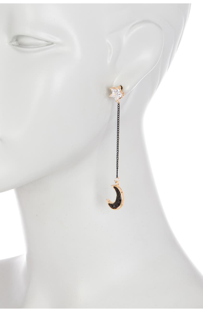 EYE CANDY LOS ANGELES Galaxy Mismatched Earrings Set, Alternate, color, Dakr Silver