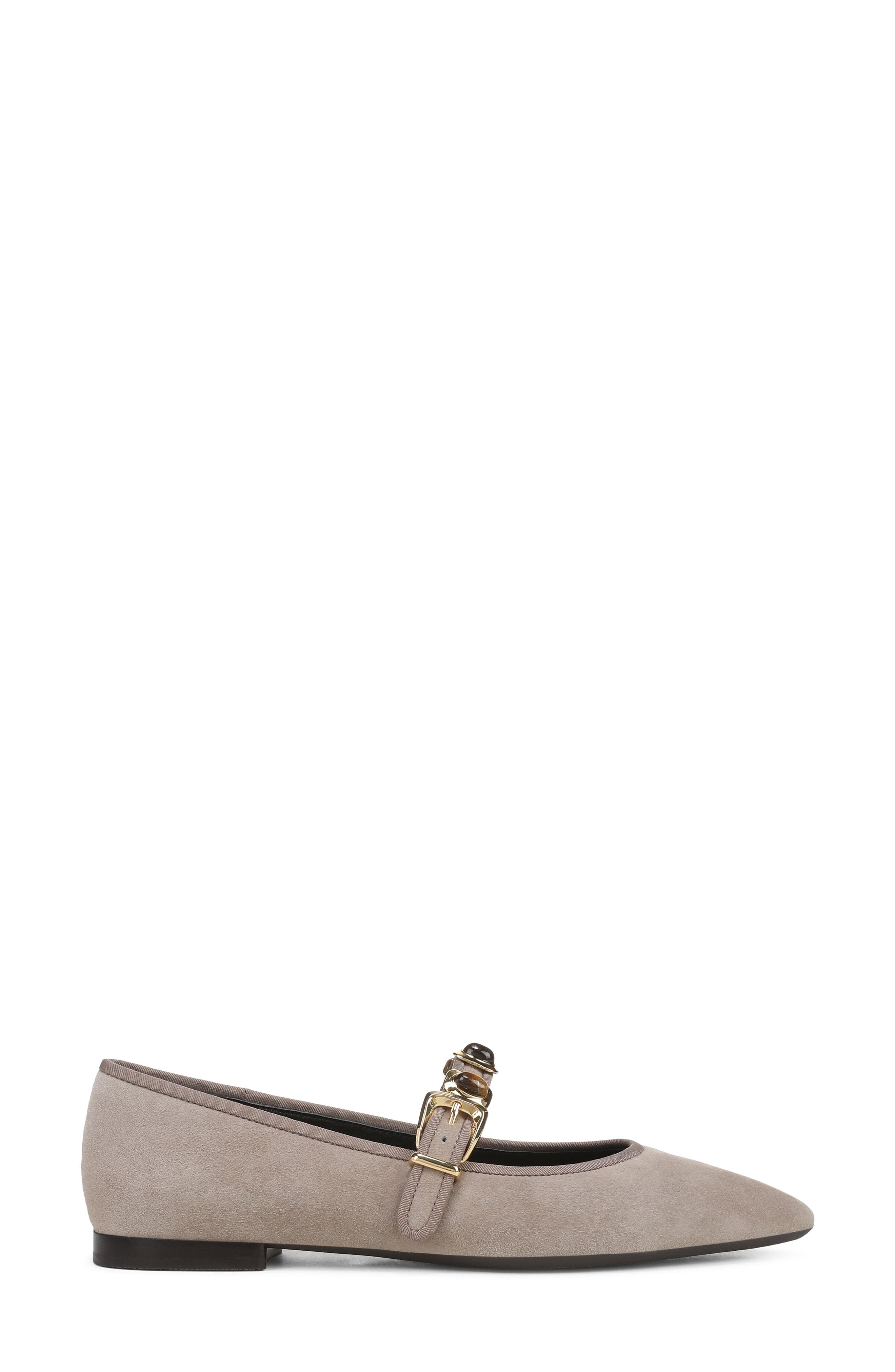 Selene Charms Pointed Toe Flat, Alternate, color, BARK SUEDE