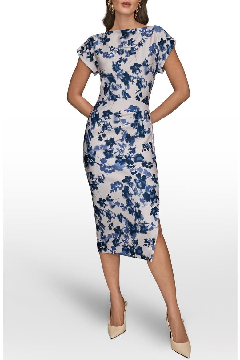 Floral Sheath Midi Dress, Main, color, TEMPEST MULTI