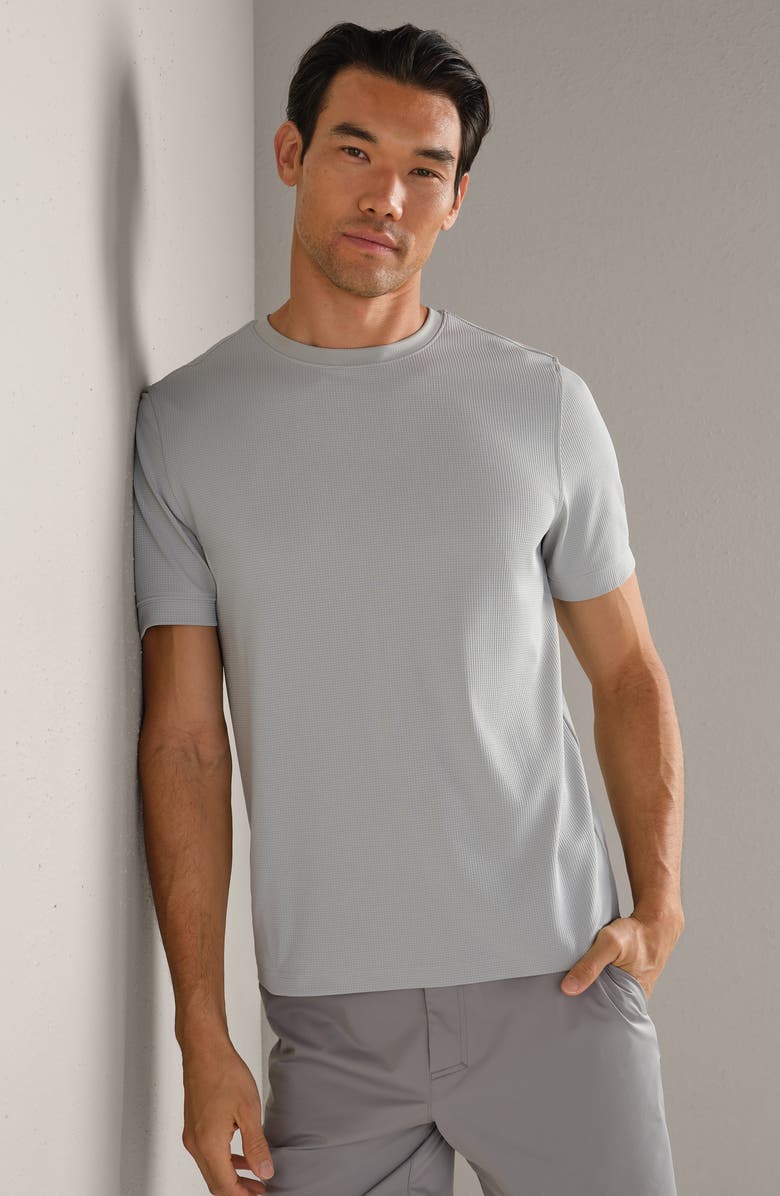 Rhone Waffle Tech Crew T-Shirt, Alternate, color, Sage Gray