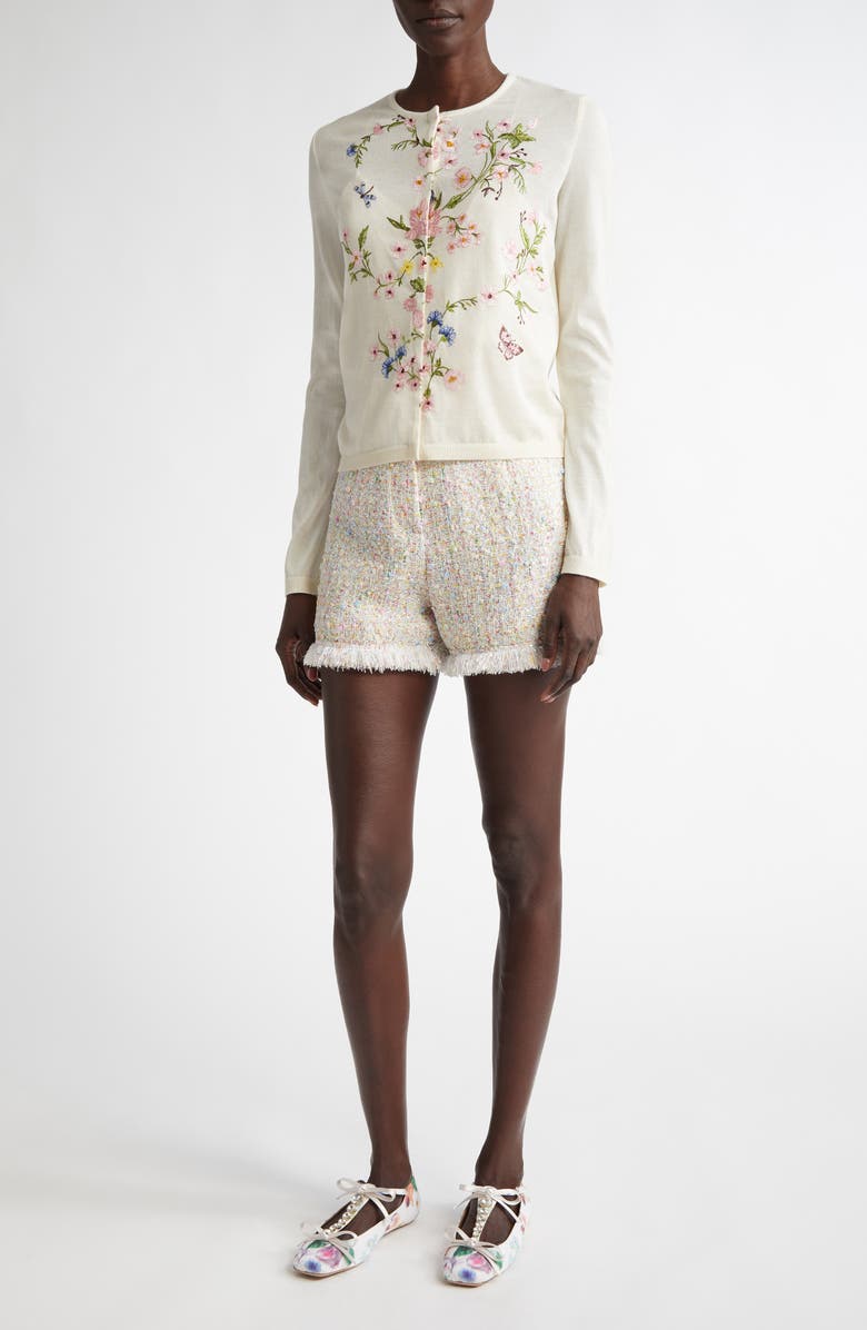 Giambattista Valli Embroidered Cashmere & Silk Cardigan, Alternate, color, 