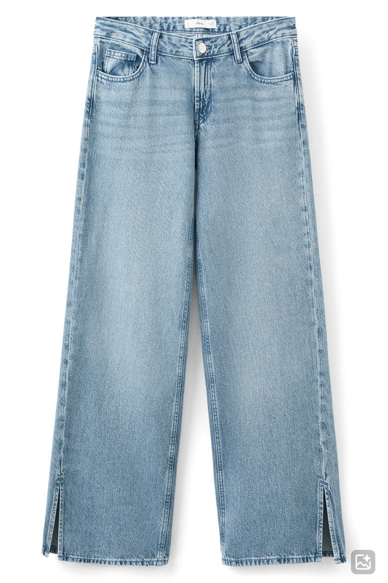 Side Slit High Waist Wide Leg Jeans, Alternate, color, MEDIUM BLUE