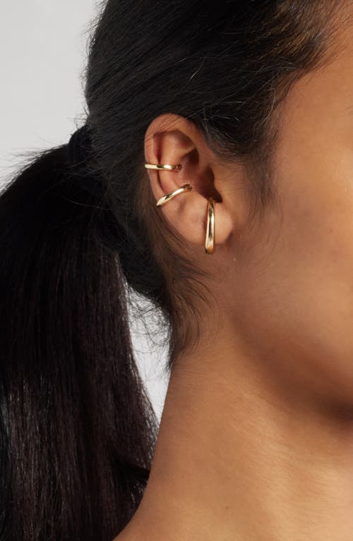 Open Edit Curved Stud Earring & Ear Cuff Set