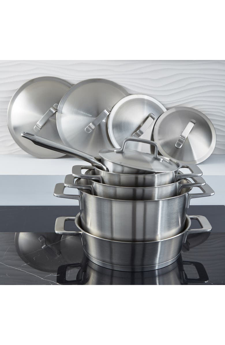 BergHOFF Dina Meta 10-Piece Cookware Set, Alternate, color, Silver