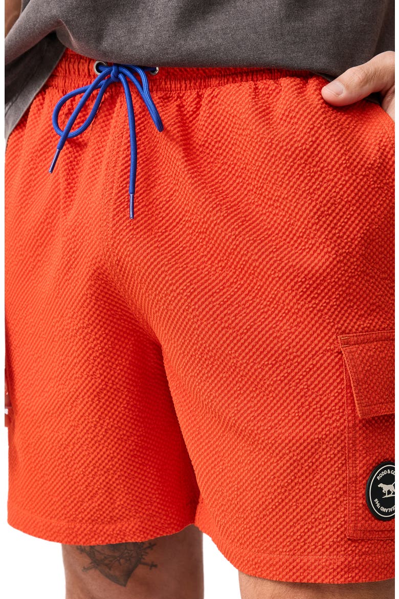 Winterton River Seersucker Swim Trunks, Alternate, color, SUNSET