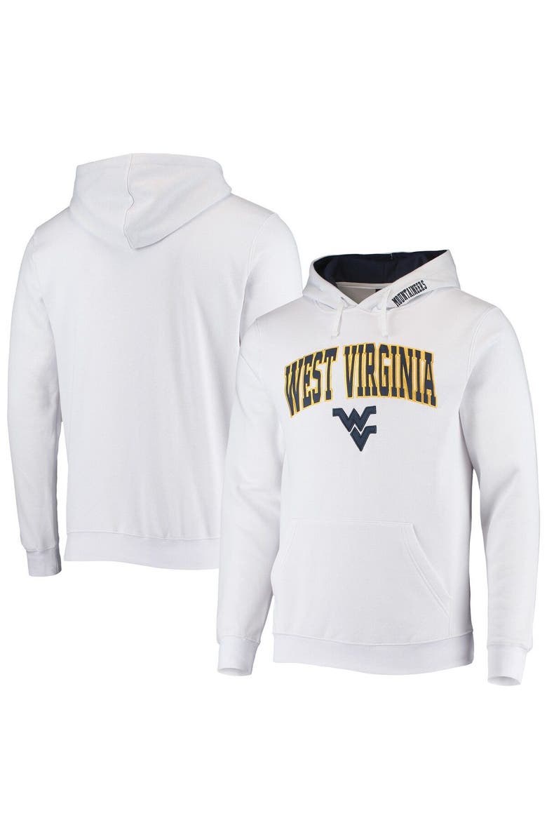 COLOSSEUM Men's Colosseum White West Virginia Mountaineers Arch & Logo 3.0 Pullover Hoodie, Main, color, White