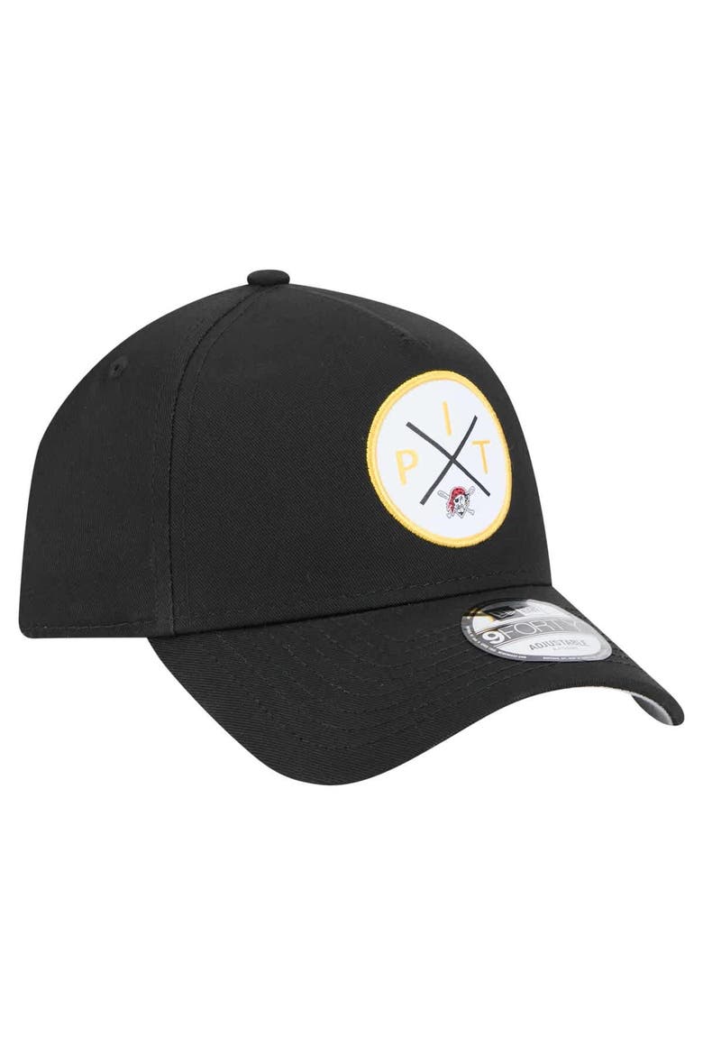 Men's New Era Black Pittsburgh Pirates 9FORTY A-Frame Adjustable Hat, Alternate, color, Black
