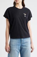 BOSS Emason Rhinestone Embellished Cotton Graphic T-Shirt