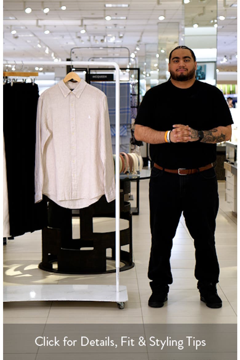 Classic Fit Stripe Linen Button-Down Shirt video