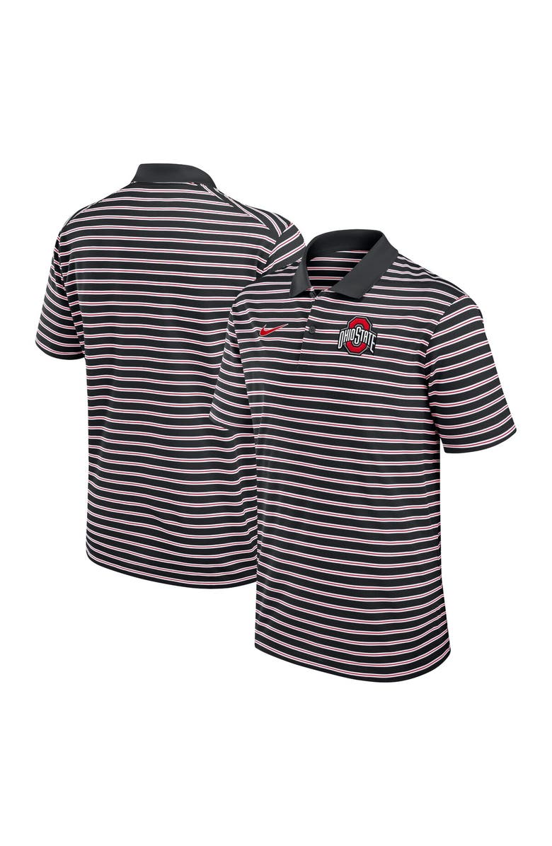 Nike Men's Nike Black/White Ohio State Buckeyes Primetime Victory Striped Performance Polo, Main, color, Black