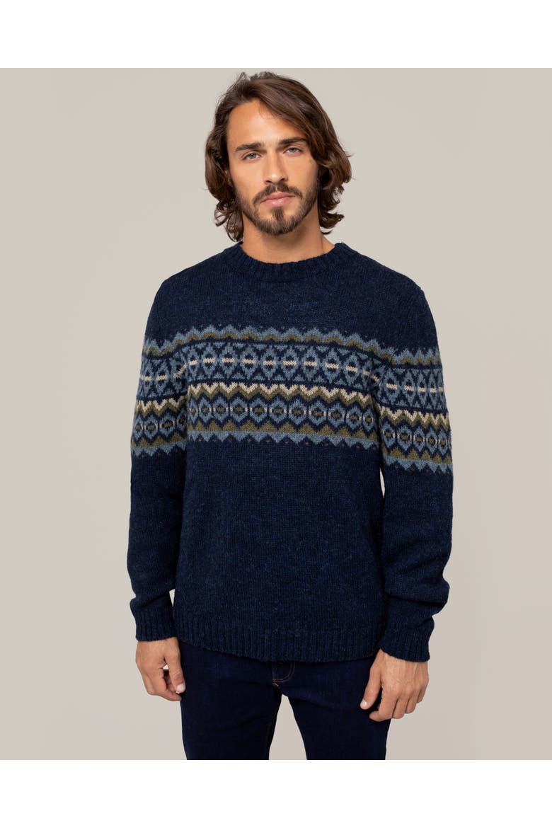 Fair Isle Sweater, Main, color, DARK NAVY