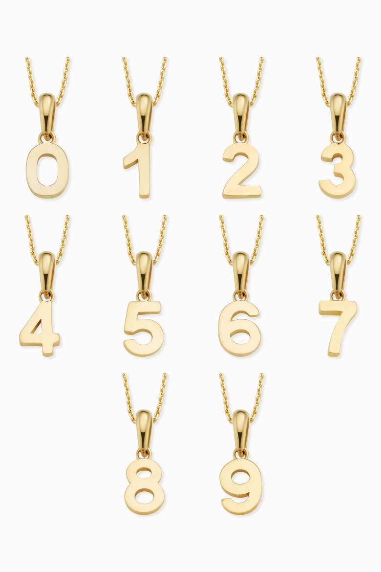 14K Gold My Number Pendant Necklace, Alternate, color, Number 1