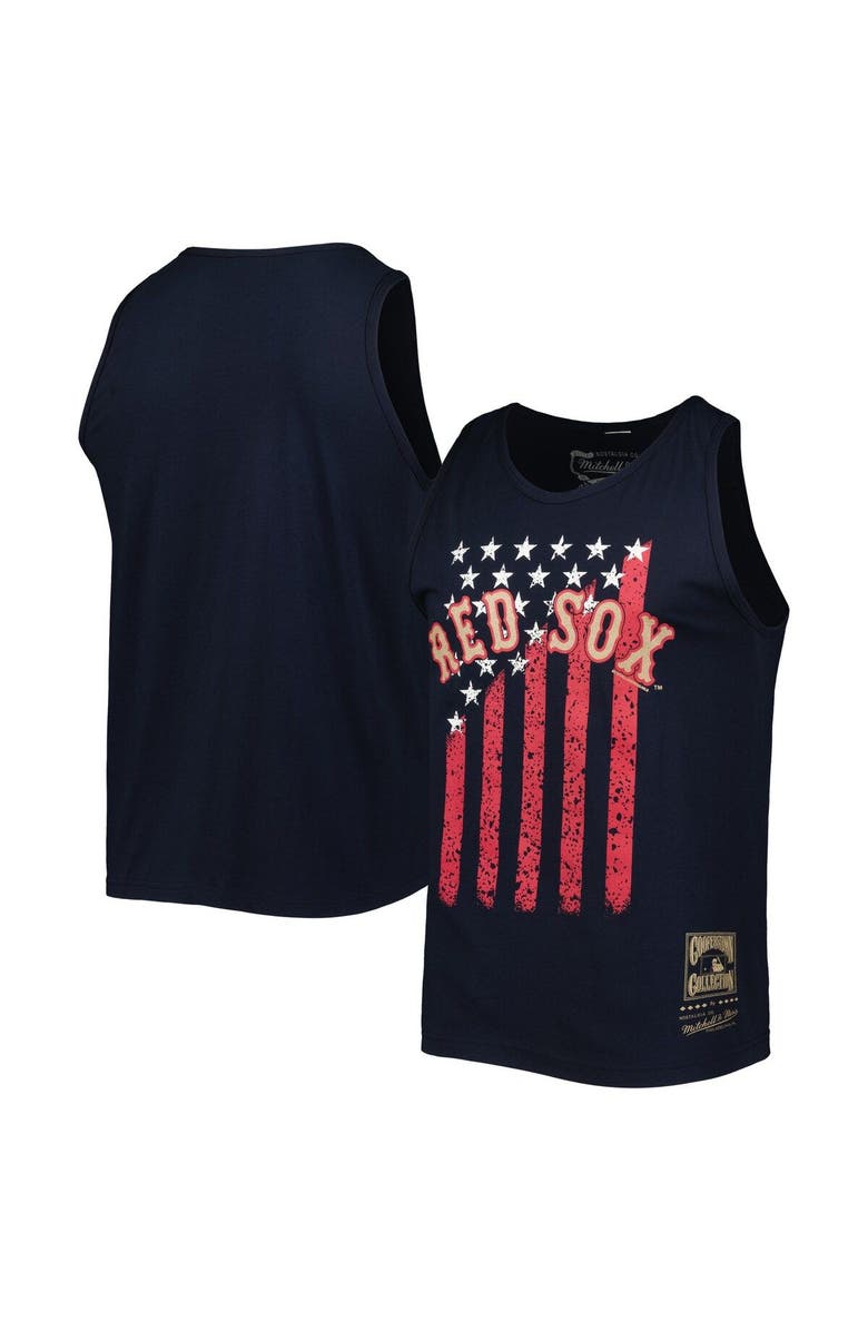 Mitchell & Ness Men's Mitchell & Ness Navy Boston Red Sox Cooperstown Collection Stars and Stripes Tank Top, Main, color, Navy