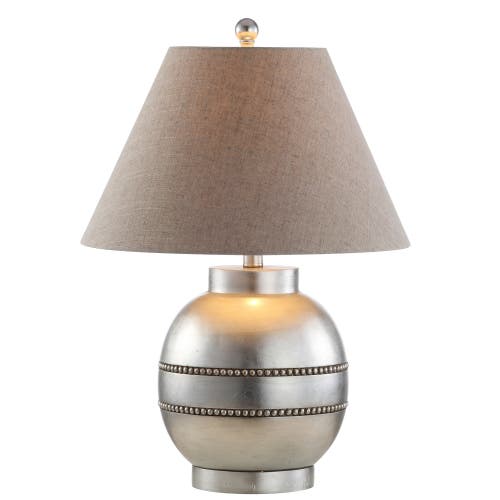 Jonathan Y Zelda 24.5" Resin Led Table Lamp, Antique Silver In Antique Silver