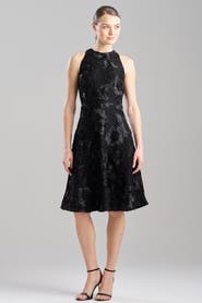 N Natori 3D Lace V Neck Sheath Dress