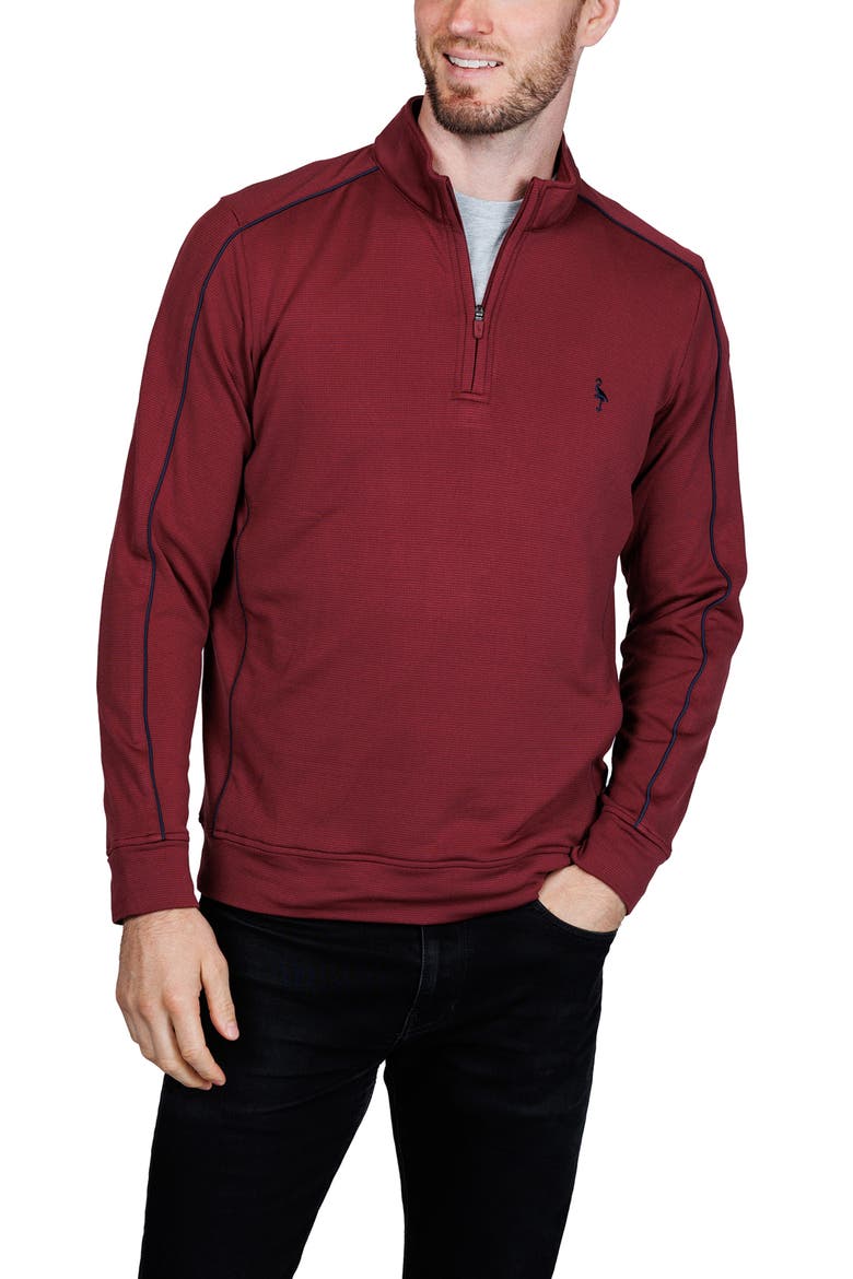 Textured Performance Quarter Zip Pullover, Alternate, color, BURGUNDY
